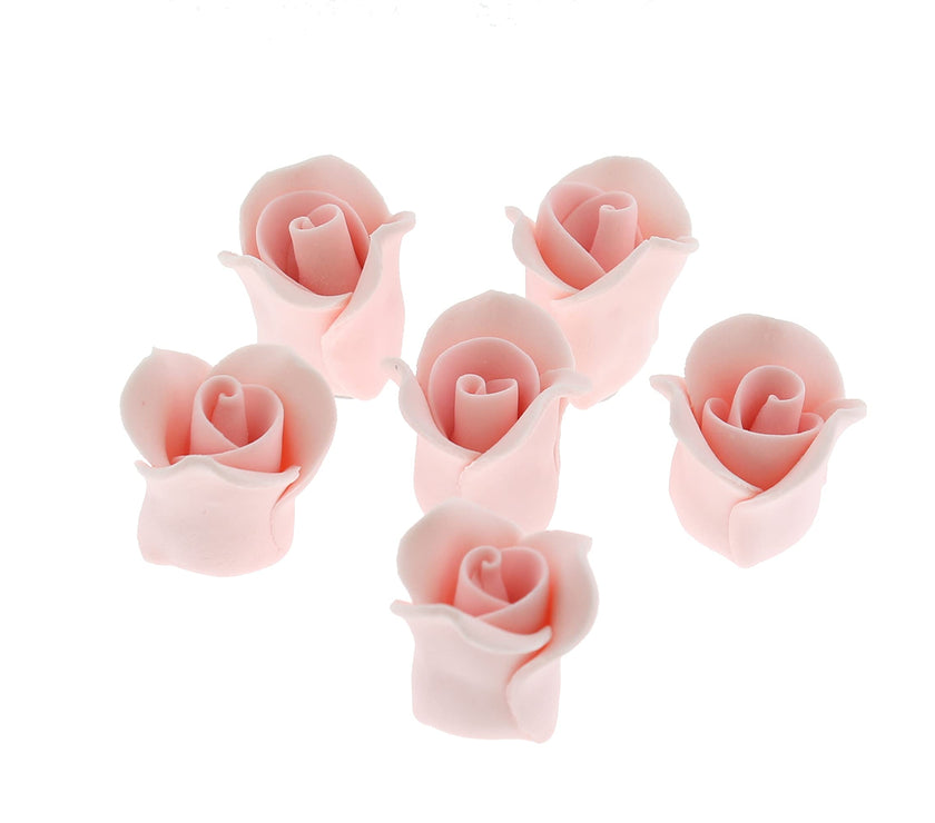 Tiny Rose Sugar Flowers, Edible Cupcake Toppers, Extra Small, by Global Sugar Art, Pink