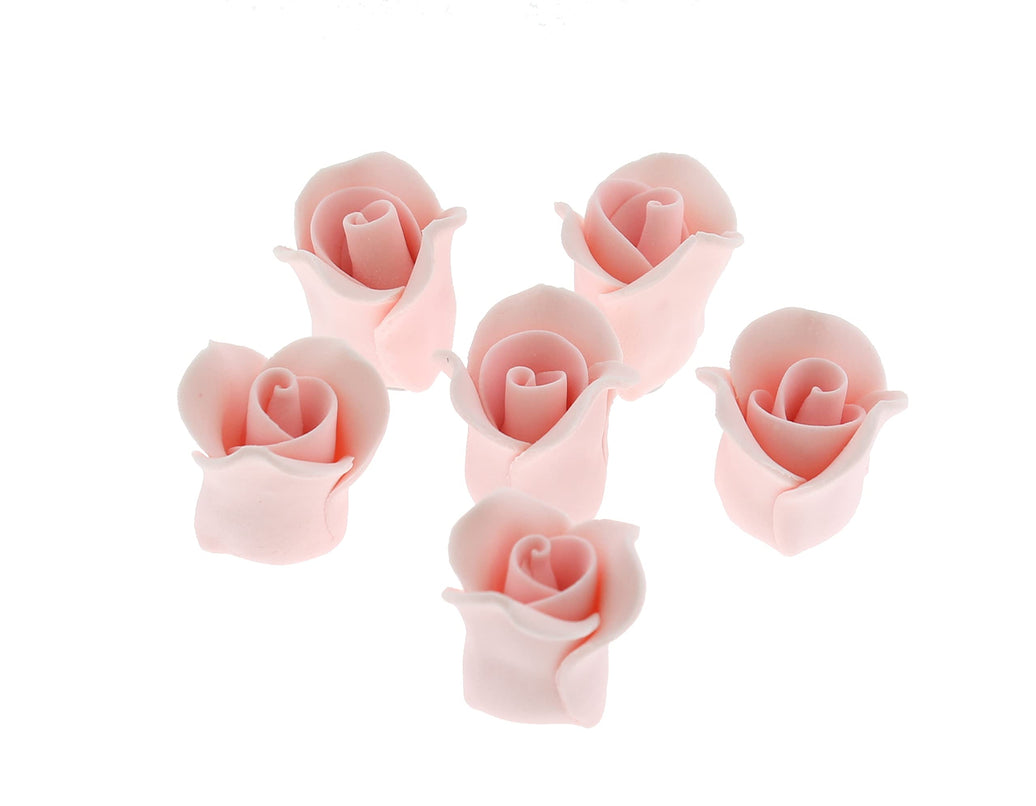 Tiny Rose Sugar Flowers, Edible Cupcake Toppers, Extra Small, by Global Sugar Art, Pink