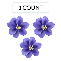 Clematis Gum Paste Sugar Cake Flowers by Global Sugar Art, Purple, 3 Count