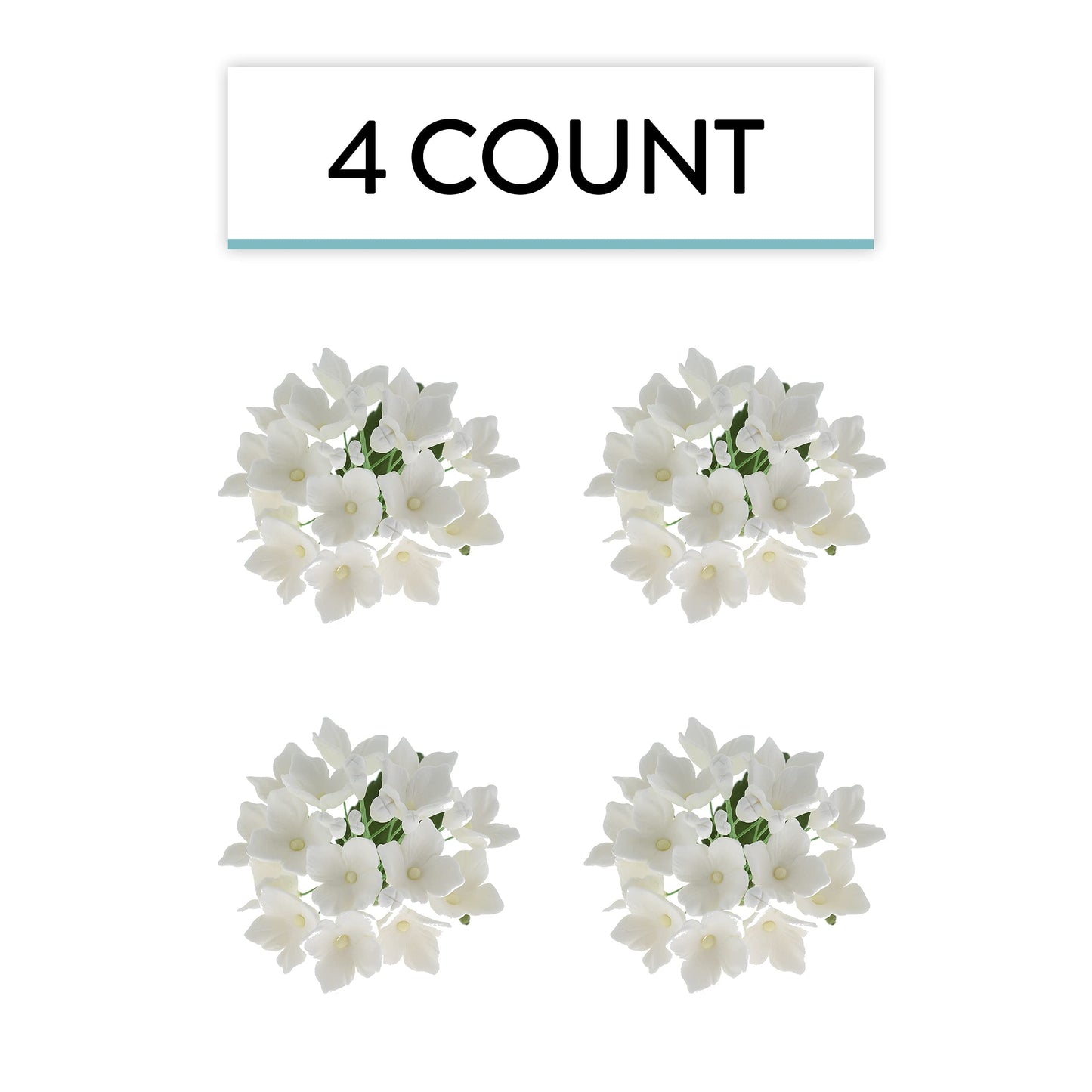 White Hydrangea Blossom Spray, 4 Count