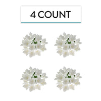 Hydrangea Blossoms Sprays, Sugar Cake Flowers by Global Sugar Art, 4 Count, White