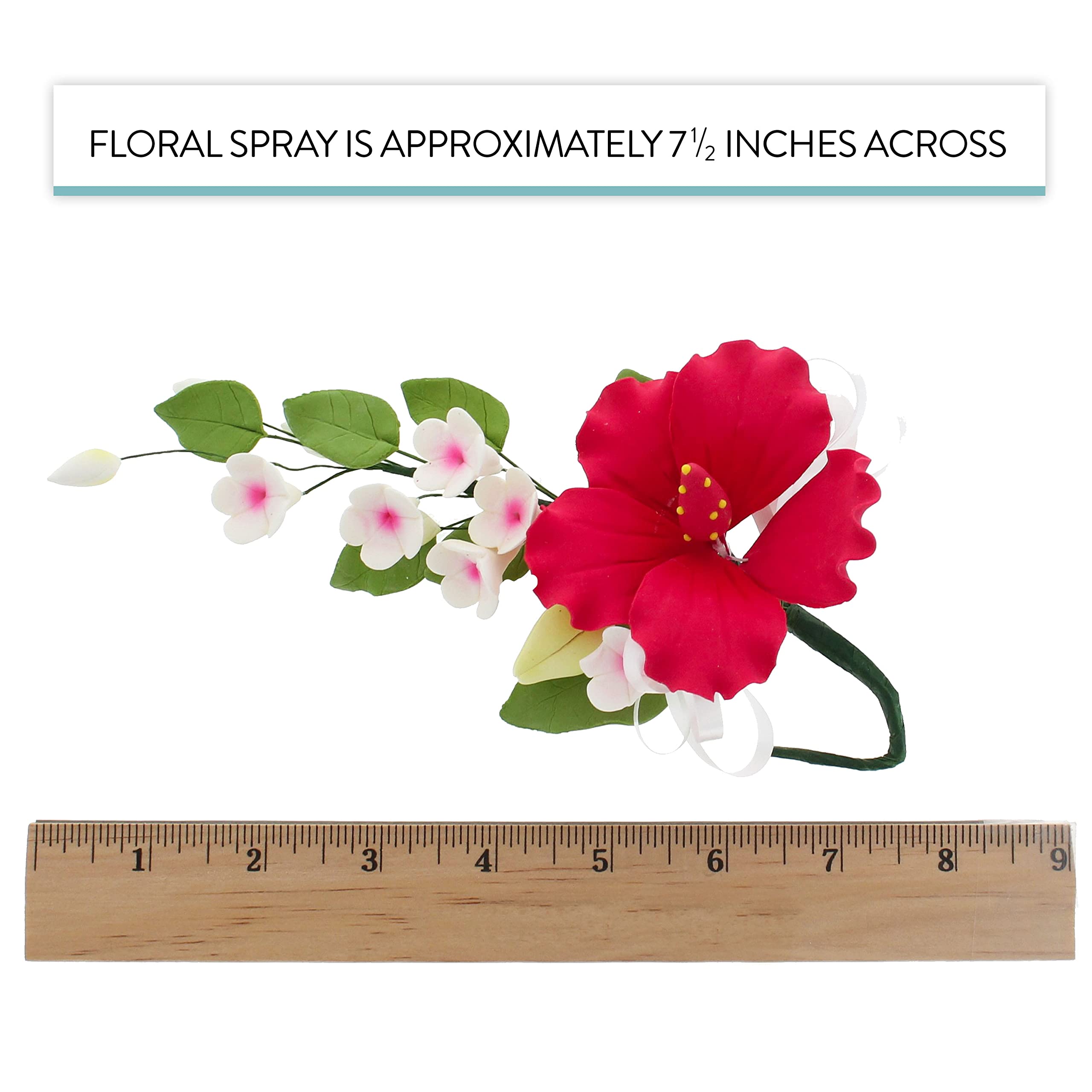 Red Hawaiian Cake Flower Hibiscus Sugar Flower Topper by Global Sugar Art