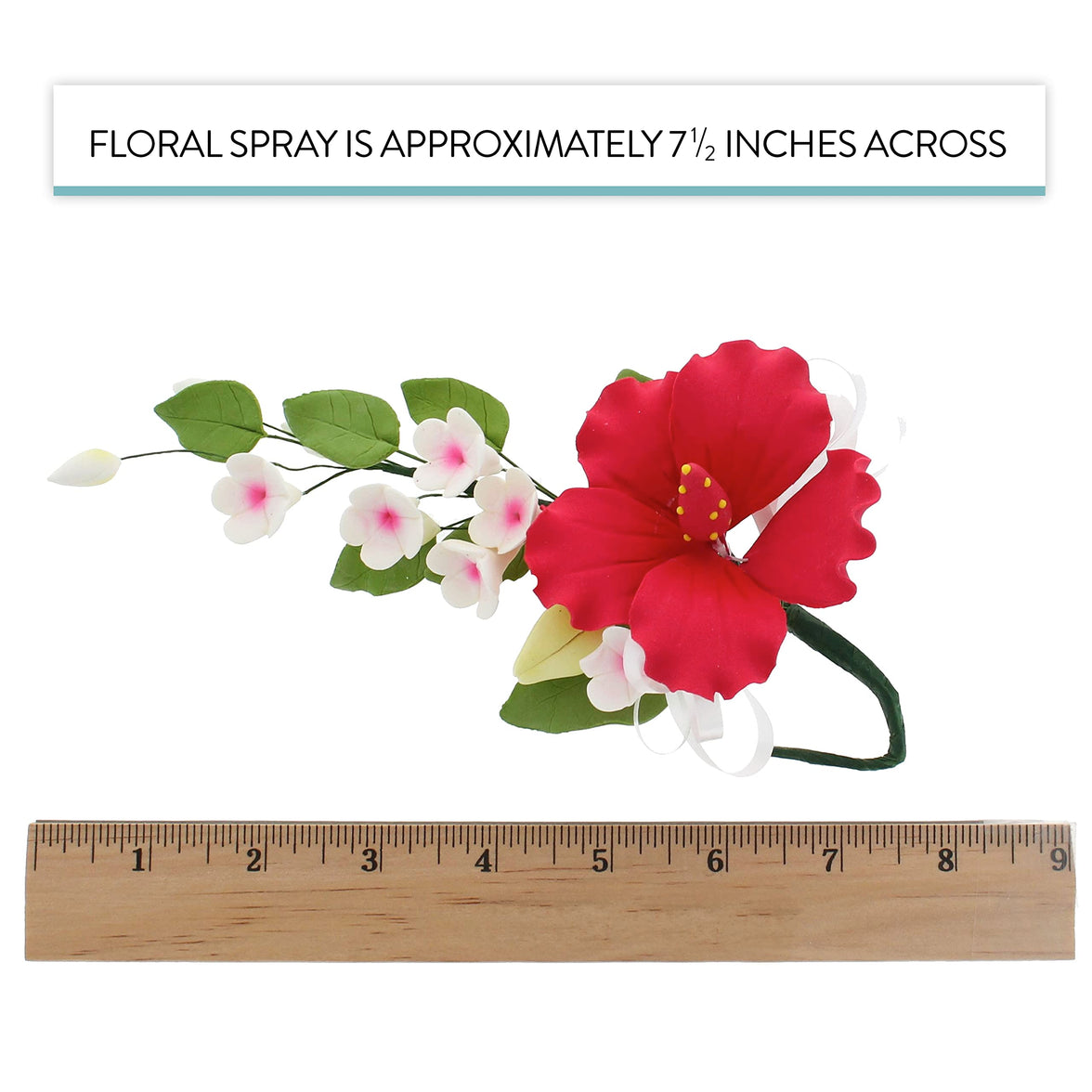 Red Hawaiian Cake Flower Hibiscus Sugar Flower Topper by Global Sugar Art