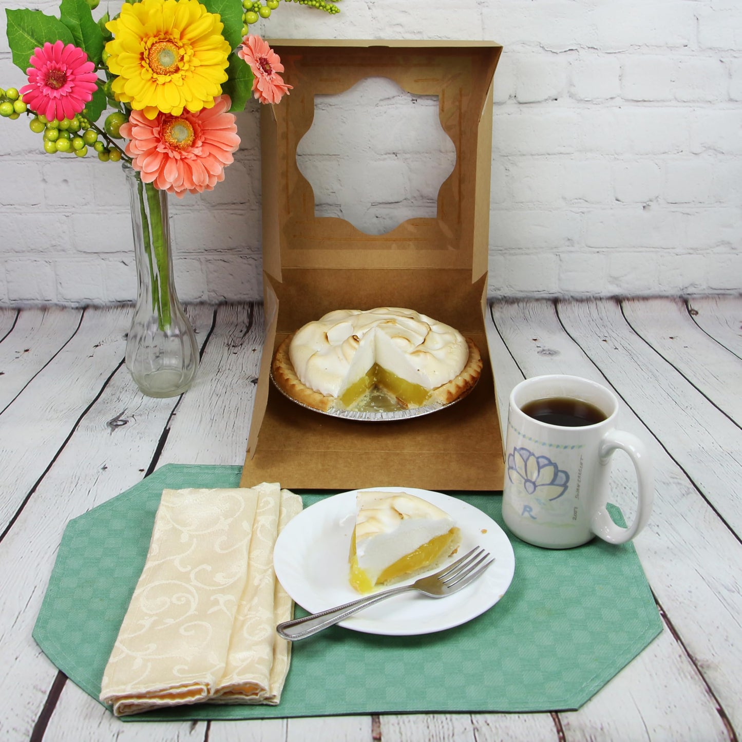 10 x 10 x 3 Inch Kraft Pastry Boxes with Windows, Natural Brown
