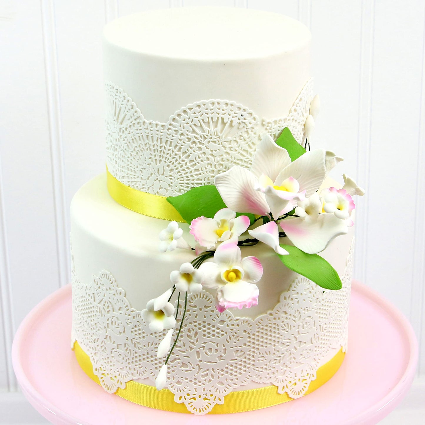 Pink and White Cymbidium Orchid Spray