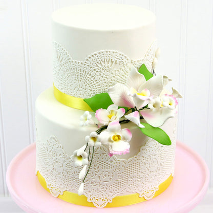Pink and White Cymbidium Orchid Spray