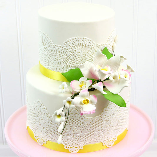 Pink and White Cymbidium Orchid Spray