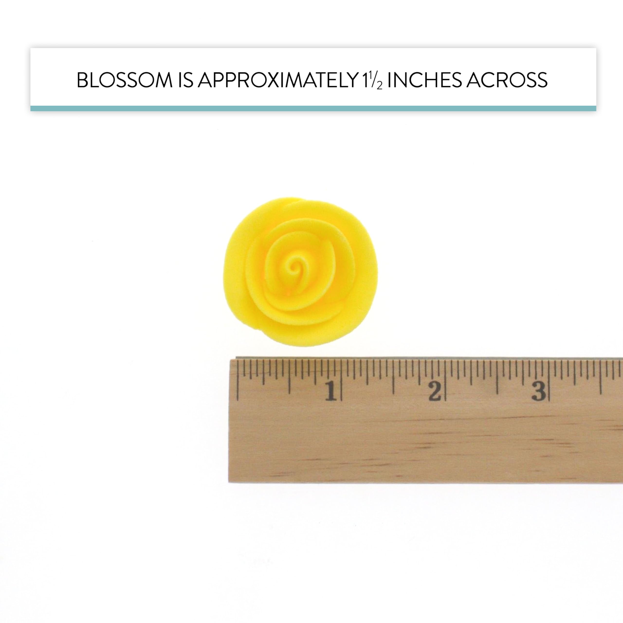 Premium Edible Roses for Cakes and Cupcakes, Sweet Royal Icing Roses, by Global Sugar Art, Yellow
