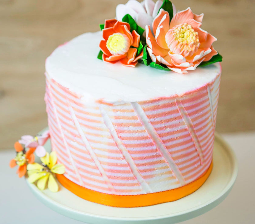 Protea Sugar Cake Flowers by Global Sugar Art, Large Tangerine, 1 Count