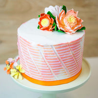 Protea Sugar Cake Flowers by Global Sugar Art, Large Tangerine, 1 Count