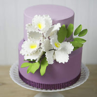 Orchid Sugar Cake Flowers, Cattleya Orchids, by Global Sugar Art, Large, White, 3 Count