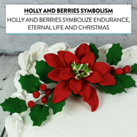 Christmas Holly Leaf Sprays for Cakes and Decorating, by Global Sugar Art
