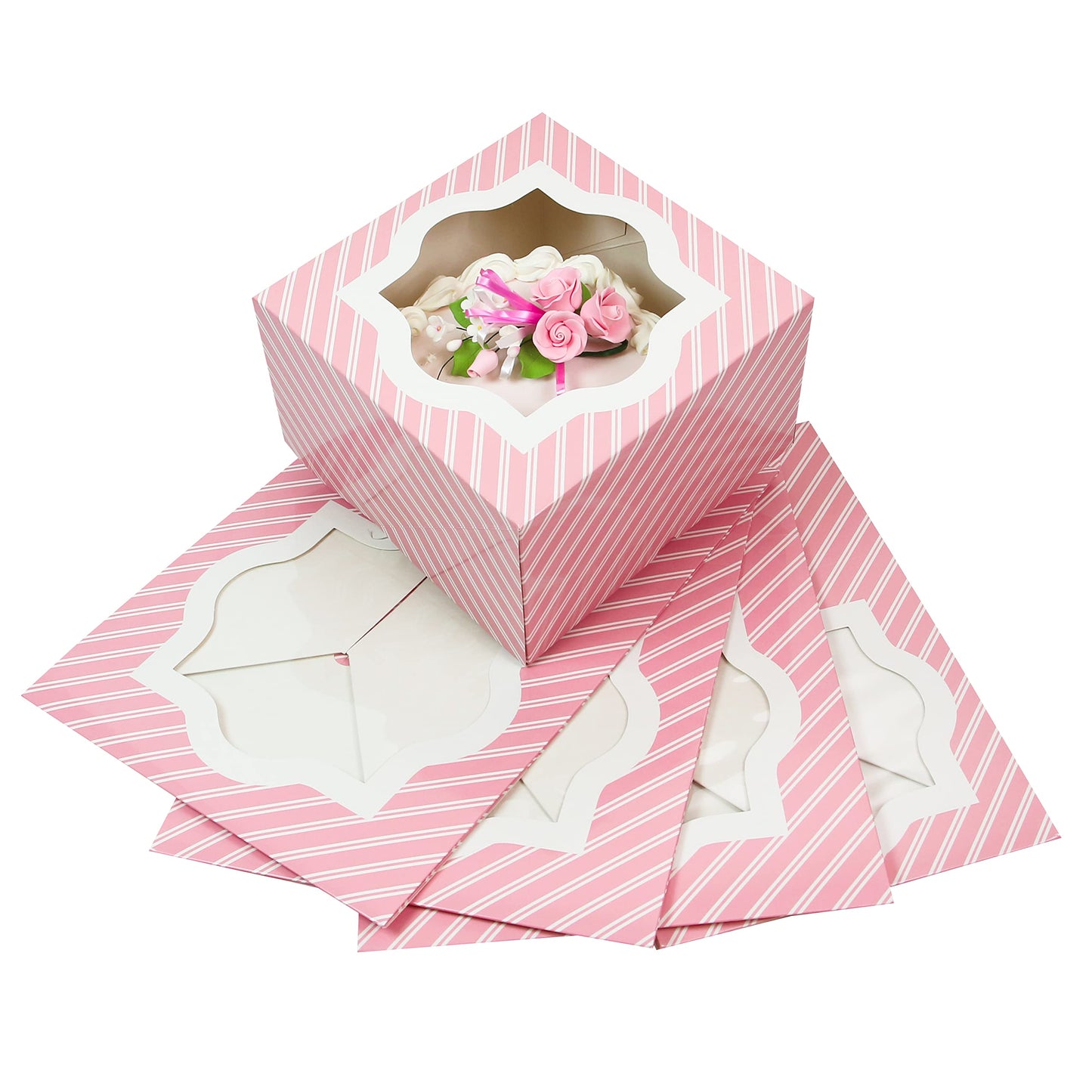 12 x 12 x 6 Inch Extra Deep Square Cake Box with Window