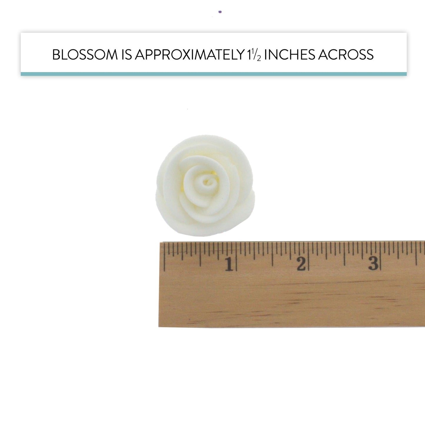 White Edible Roses, 1.5-inch, 12 Count