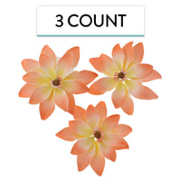 Tranquil Water Flowers, Decorative Sugar Cake Flowers by Global Sugar Art, 3 Count, Peach