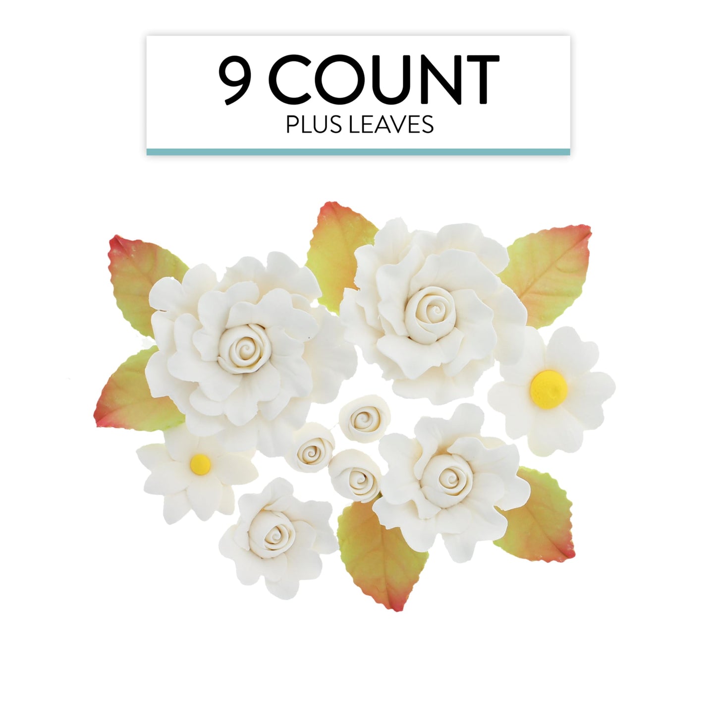 Ruffled Rose & Blossom Kit, White, 15-Piece Set
