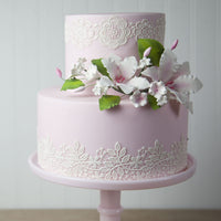 Sugar Lilies, Lily Flower Sprays, Cake Toppers by Global Sugar Art, Pink Double Rubrum Lily Spray