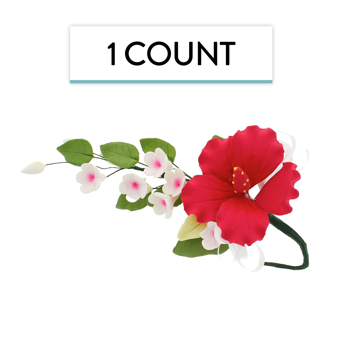 Red Hawaiian Cake Flower Hibiscus Sugar Flower Topper by Global Sugar Art