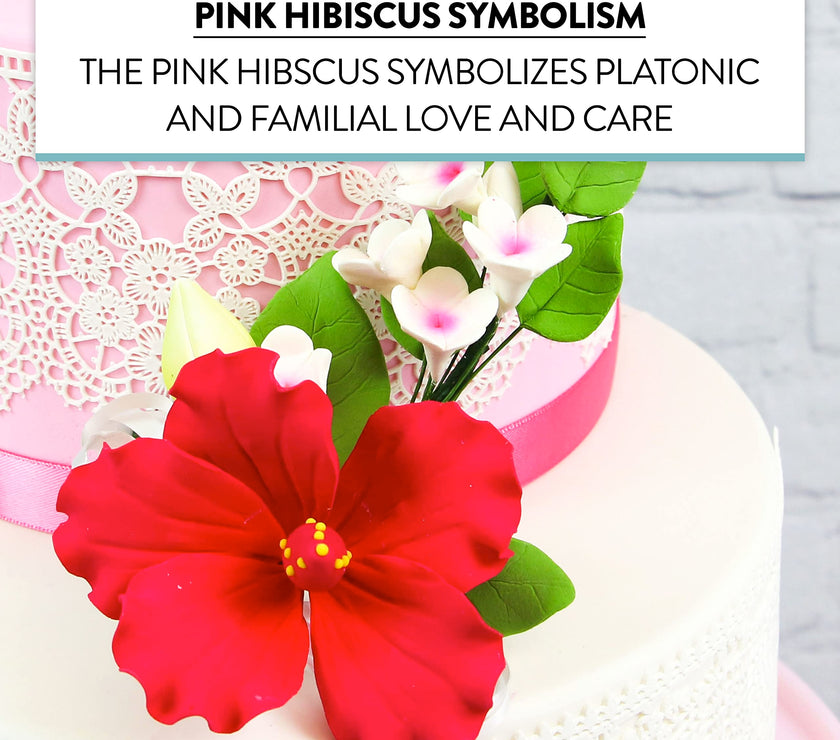 Pink Hawaiian Cake Flower Hibiscus Sugar Flower Topper by Global Sugar Art