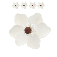 Global Sugar Art Sugar White and Brown Anemone by Chef Alan Tetreault, 4 Count