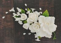 Wedding Cake Spray, Premium Rose Spray by Global Sugar Art, Large, White, 1 Count