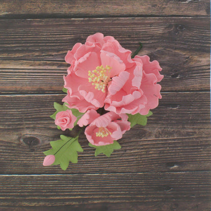 Pink Peony Spray, Open, 1 Count