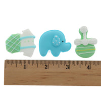 Baby Shower Edible Kosher Royal Icing Decorations for Cakes and Cupcakes, by Global Sugar Art, Baby Boy