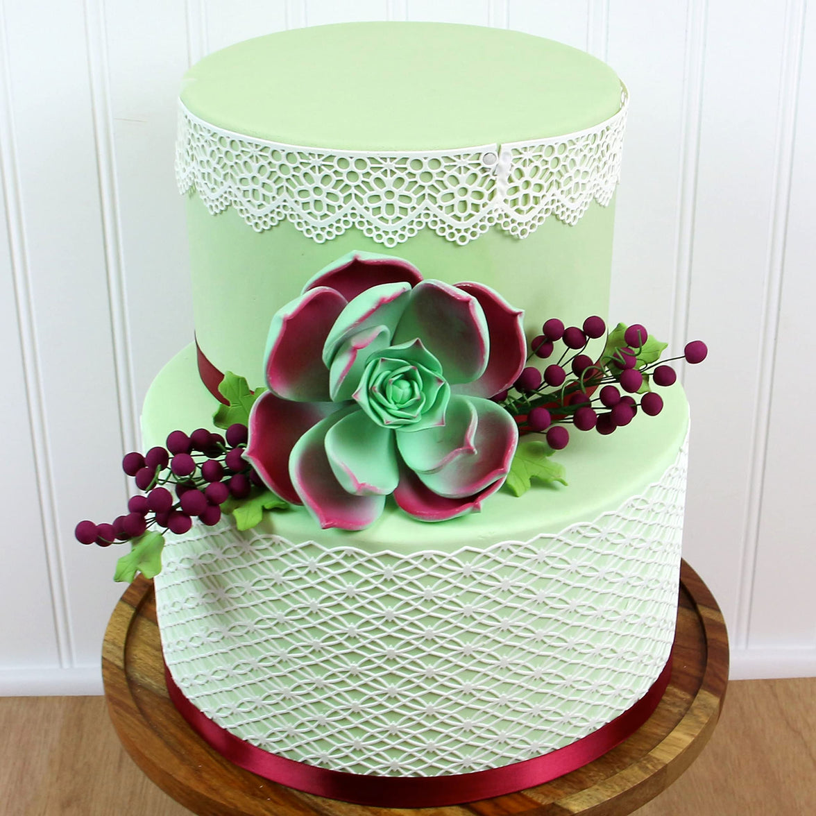 Global Sugar Art Succulent Taurus Large Sugar Cake Flowers with Wire, 1 Count by Chef Alan Tetreault