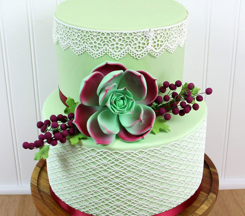 Global Sugar Art Succulent Taurus Large Sugar Cake Flowers with Wire, 1 Count by Chef Alan Tetreault