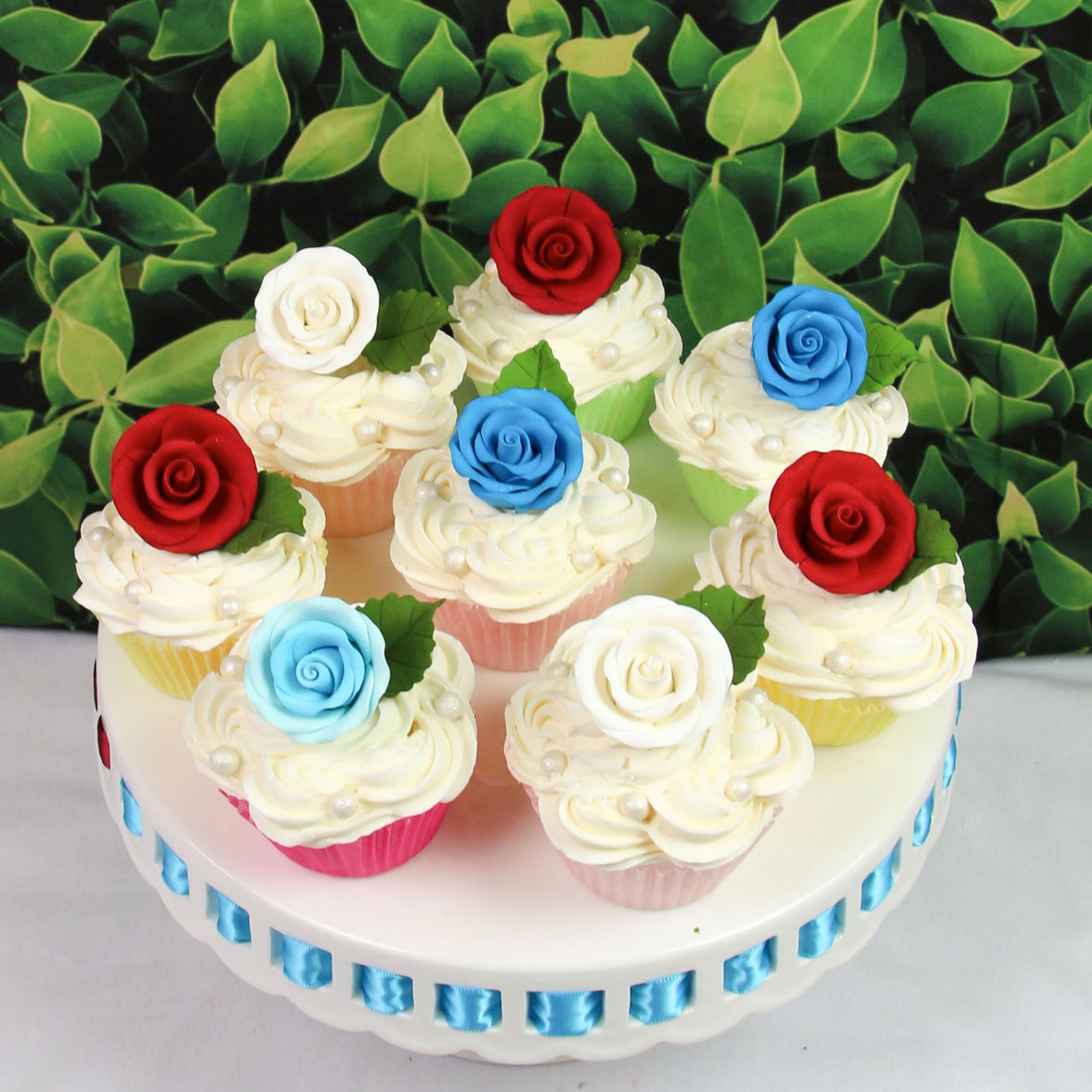 Premium Roses for Decorating Cakes and Cupcakes, by Global Sugar Art, Medium, Lavender Pink Yellow Peach