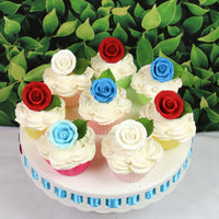 Premium Roses for Decorating Cakes and Cupcakes, by Global Sugar Art, Medium, Lavender Pink Yellow Peach