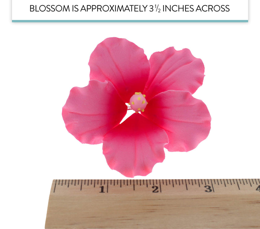 Hibiscus Sugar Cake Flowers, Pink Tropical Sugar Flowers, by Global Sugar Art