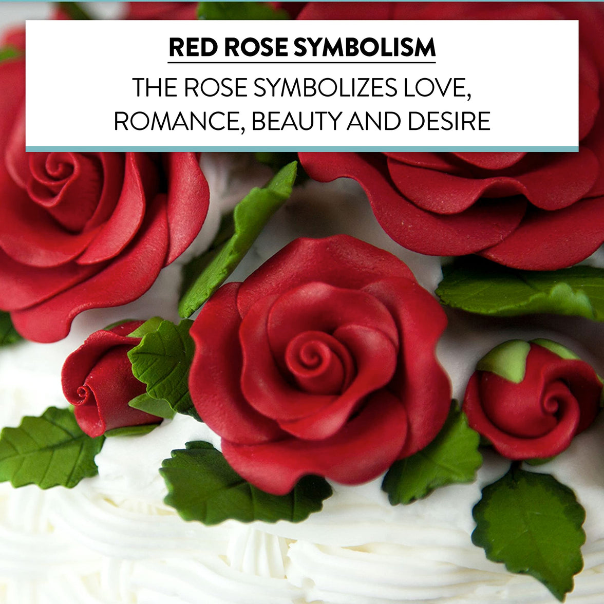 Exquisite Rose & Leaf Kit, Sugar Cake Flowers by Global Sugar Art, Red Roses with Leaves, 65-Piece Set