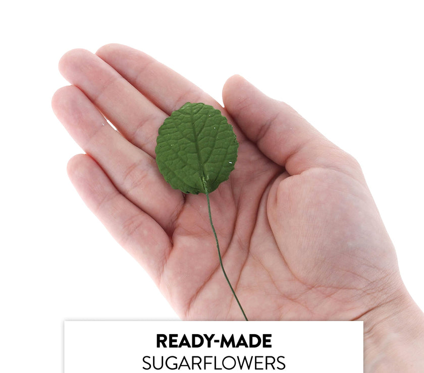 Hydrangea Leaves, Gum Paste Cake Decorations by Global Sugar Art, Green, Multiple Sizes