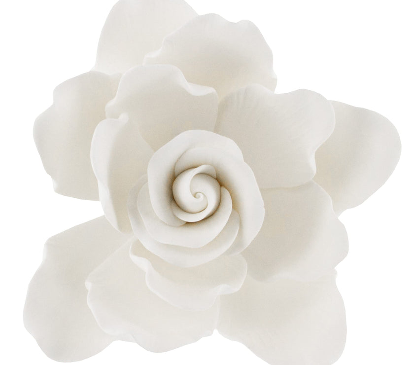 Gardenia Sugar Cake Flowers, White, 8 Count by Global Sugar Art