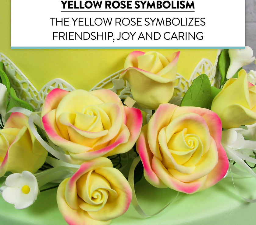 Petite Rose Spray, Sugar Flower Spray for Cakes, by Global Sugar Art, Yellow 3 Count