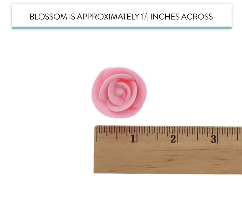 Premium Edible Roses for Cakes and Cupcakes, Sweet Royal Icing Roses, by Global Sugar Art, Pink