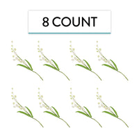 Lily of the Valley Sugar Cake Flower Spray with Leaves, by Global Sugar Art, White