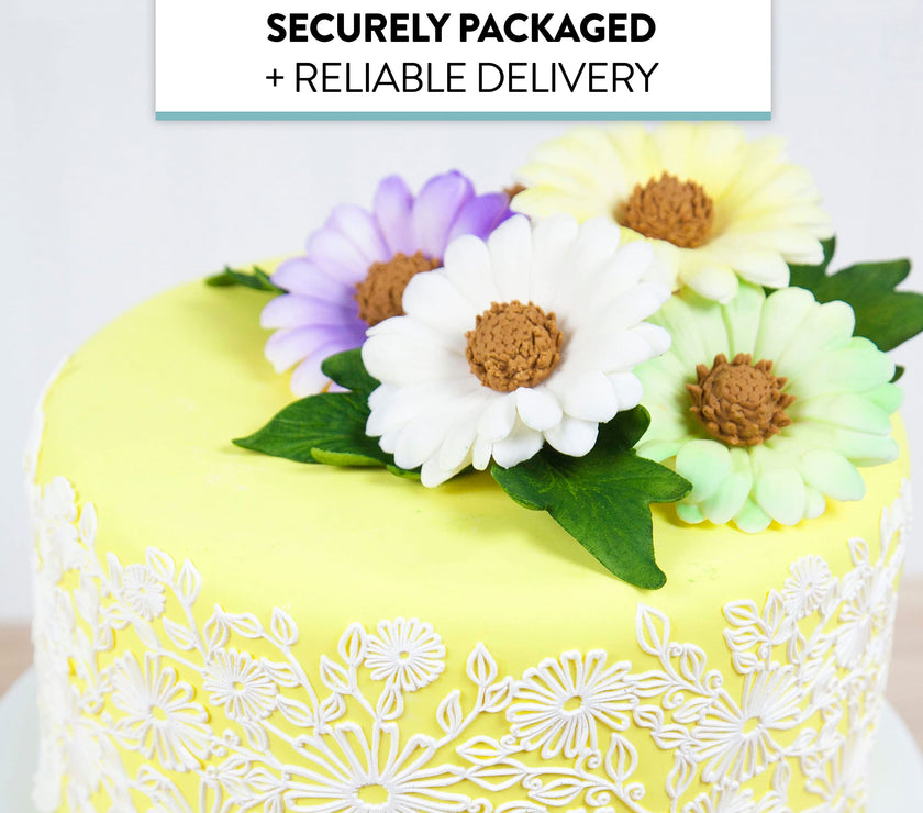 Global Sugar Art Summer Gerbera Daisy Sugar Cake Flowers Mixed Colors, 9 Count by Chef Alan Tetreault
