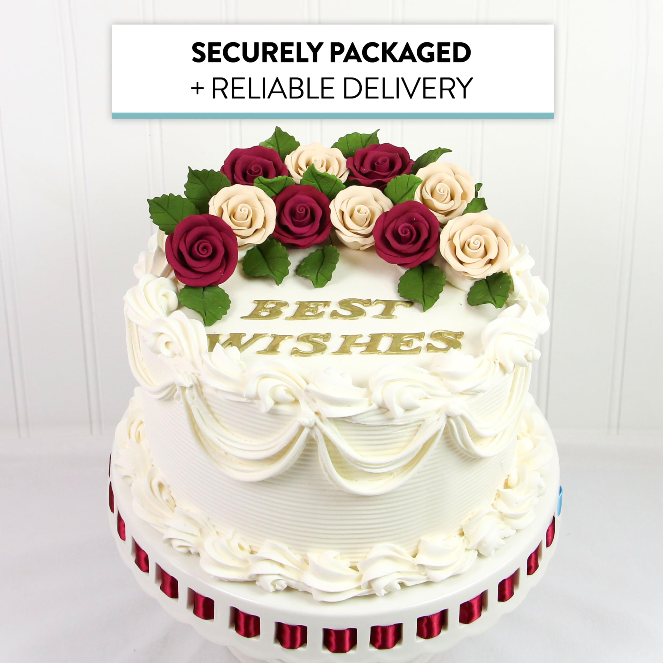 Premium Roses for Decorating Cakes and Cupcakes, by Global Sugar Art, Medium, Lavender Pink Yellow Peach