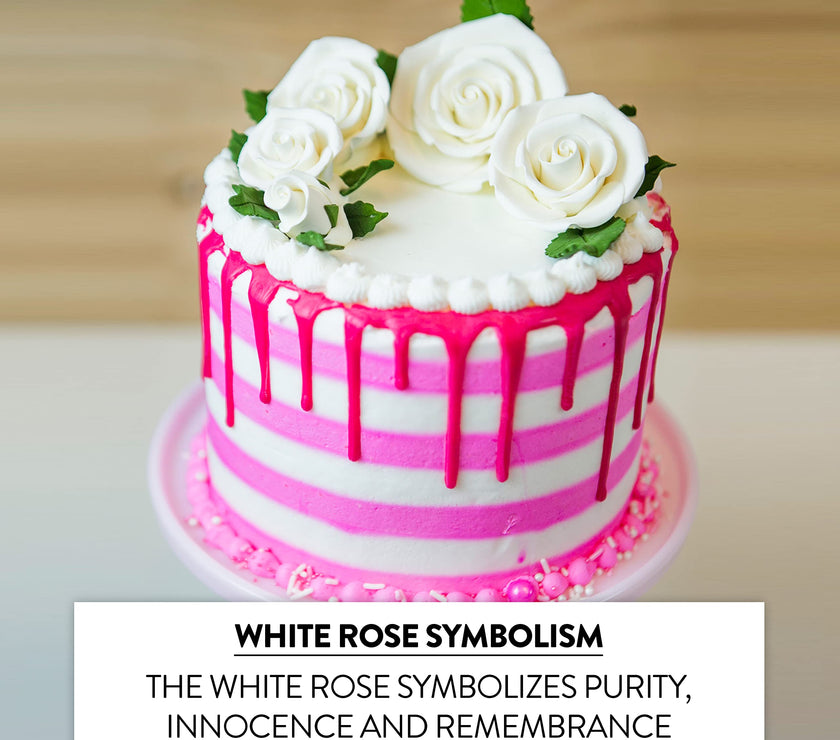 Exquisite Rose & Leaf Kit, Sugar Cake Flowers by Global Sugar Art, White Roses with Leaves, 15-Piece Set