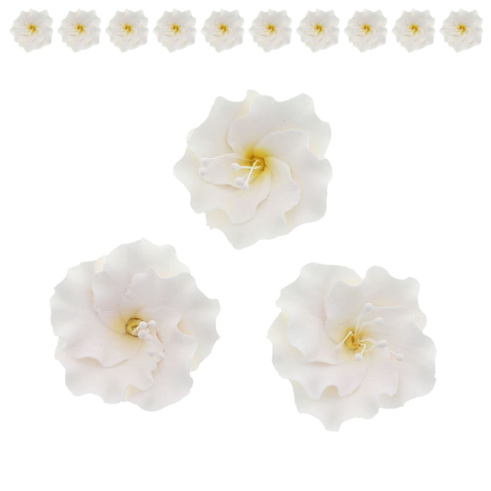 Azalea Sugar Flowers for Cake Decorating, by Global Sugar Art, White