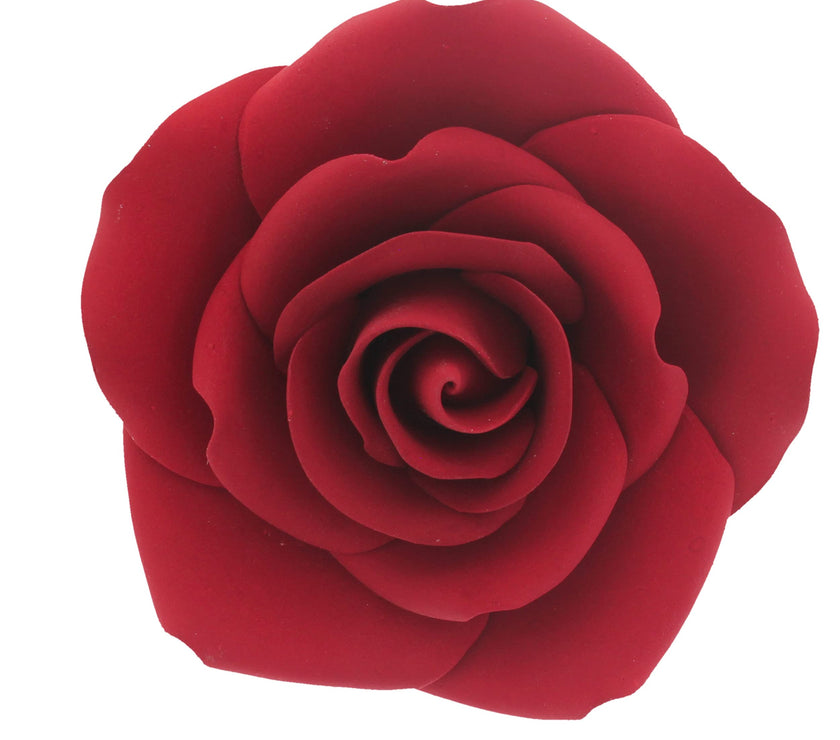 Jumbo Rose Sugar Cake Flowers by Global Sugar Art, Red