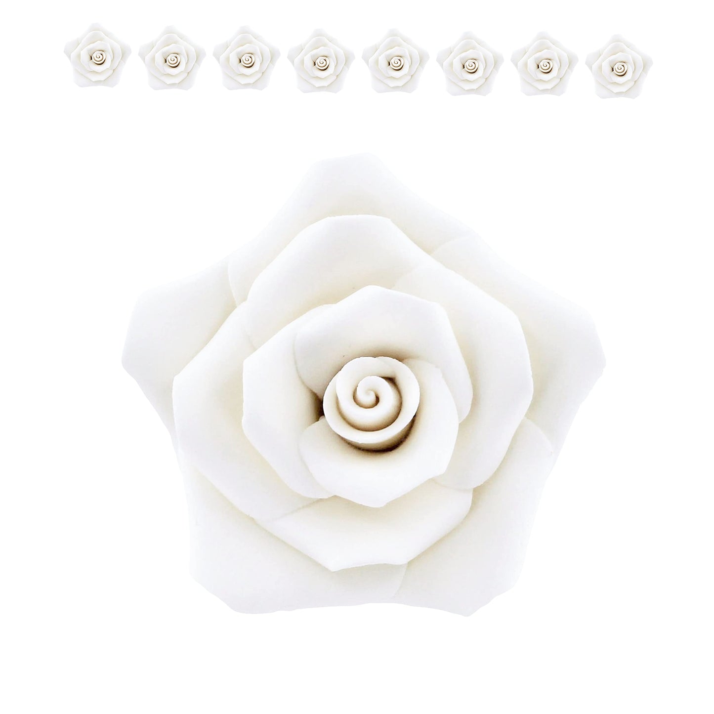 White Shrub Rose, Wired, 2.5-inch, 8 Count