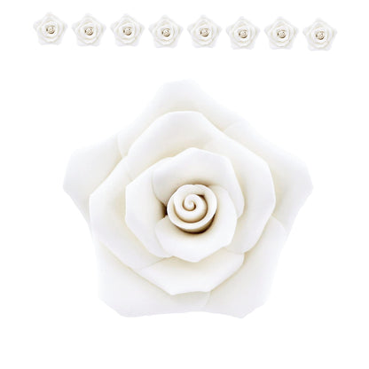 White Shrub Rose, Wired, 2.5-inch, 8 Count