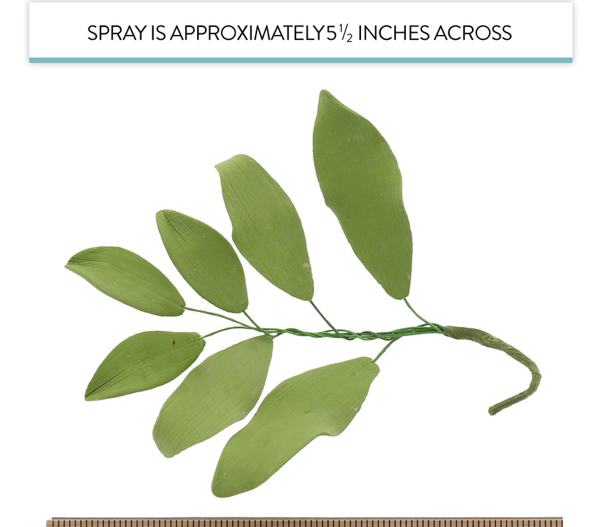 Alstroemeria Leaf  Spray  Cake Decoration by Chef Alan Tetreault, Global Sugar Art, 4 Count