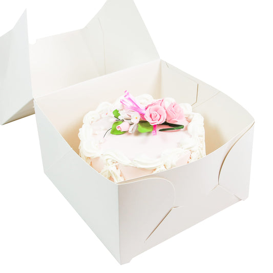 8 x 8 x 5 Inch Extra Deep Square Cake Box with Window