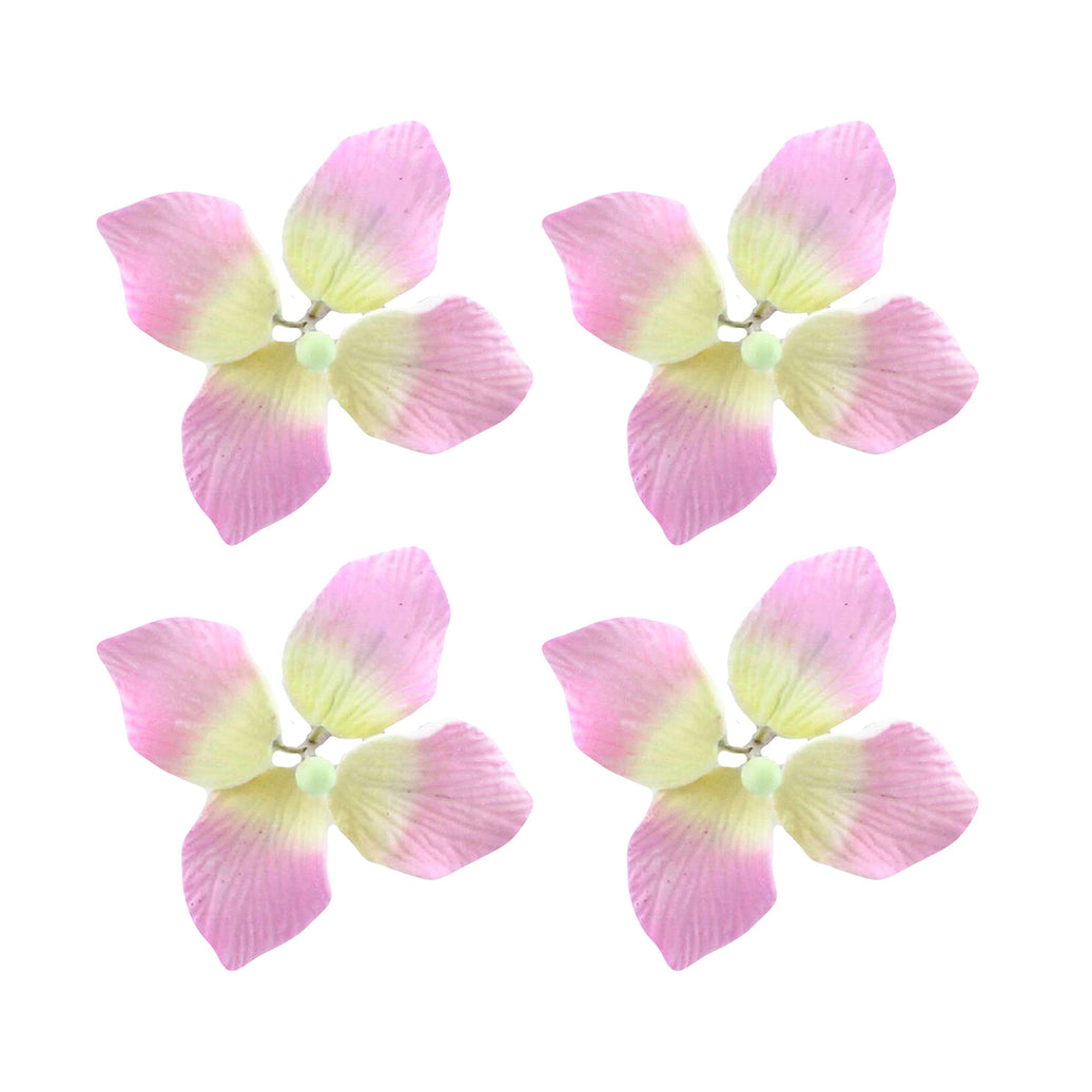 Hydrangea Blossoms, Flat Sugar Flowers by Global Sugar Art, 24 Count Pink
