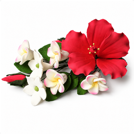 Pink Tropical Hibiscus Plumeria Spray