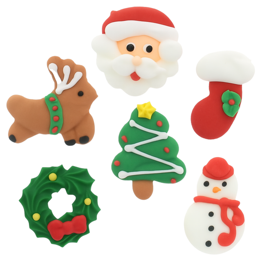 Christmas Cupcake Toppers, Santa/Reindeer Pack